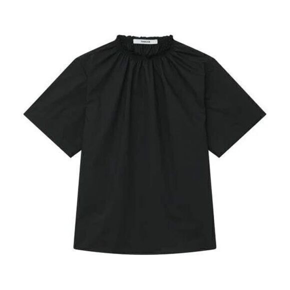 Thakoon Tops - Thakoon NWT‎ Smocked Neck Top Short Sleeves in Black Size Small